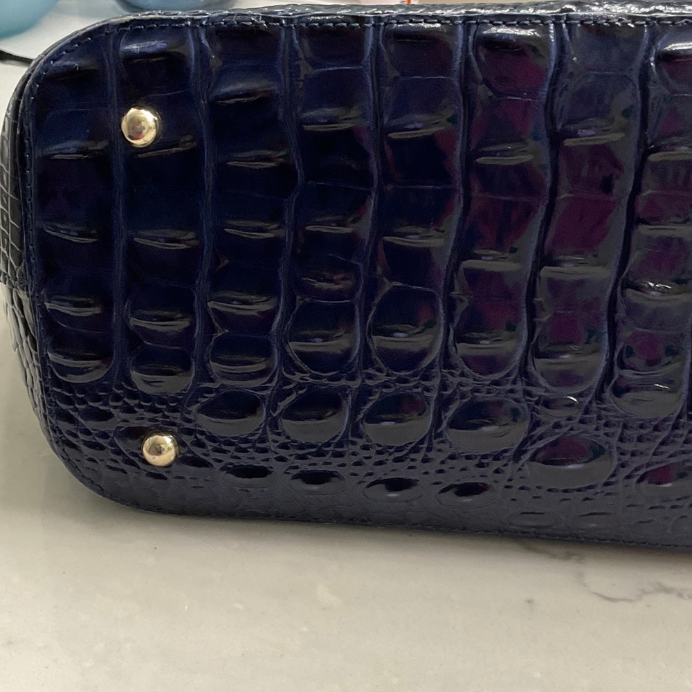 Navy Brahmin Medium Asher-Ink Leather tote - Picture 7 of 7